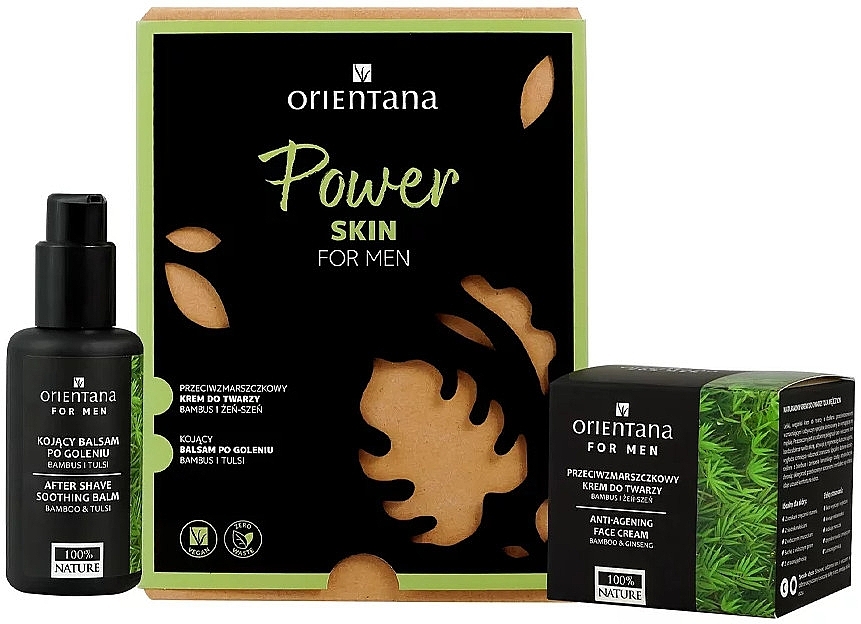 Набор - Orientana Power Skin For Man (cr/50ml + ash/balm/75ml) — фото N1