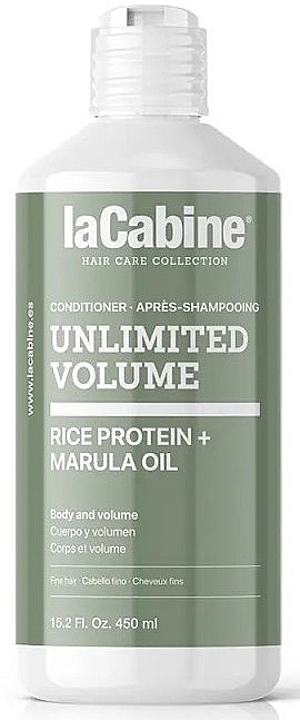 Кондиционер для придания объема волосам - La Cabine Unlimited Volume Rice Protein + Marula Oil Conditioner — фото N1
