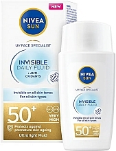 Сонцезахисний флюїд для обличчя - NIVEA Sun UV Face Specialist Invisible Daily Fluid SPF 50+ — фото N1