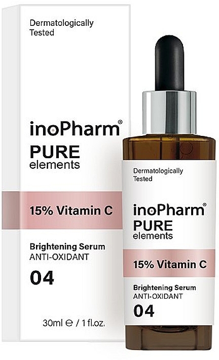 Сироватка для обличчя з 15% вітаміном С - InoPharm Pure Elements 15% Vitamin C Brightening Serum