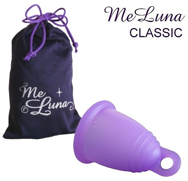 Менструальная чаша с петлей, размер S, фиолетовая - MeLuna Classic Menstrual Cup Ring — фото N1