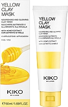 Живильна освітлювальна маска для обличчя з медом і жовтою глиною - Kiko Milano Yellow Clay Mask — фото N2