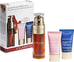 Духи, Парфюмерия, косметика Набор - Clarins Double Serum & Multi-Active (ser/50ml + cr/2x15ml) 