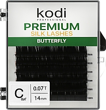 Накладні вії Butterfly Green C 0.07 (6 рядів: 14 mm) - Kodi Professional — фото N1