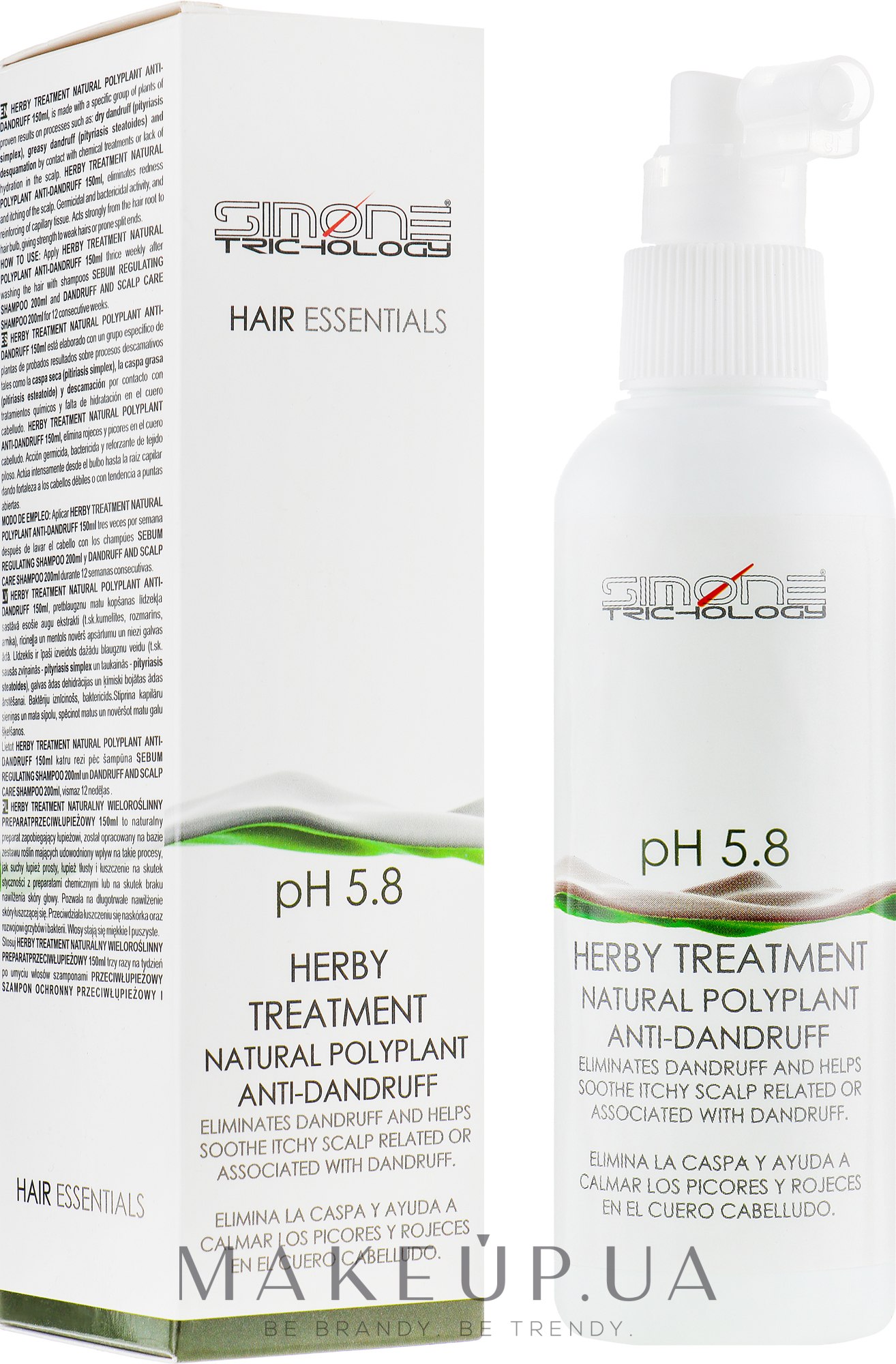 Лосьйон для волосся проти лупи - Simone Trichology Herby Treatment Natural Polyplant Anti-dandruff — фото 150ml