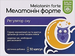Духи, Парфюмерия, косметика Диетическая добавка "Мелатонин Форте" 5 мг, капсулы - Baum Pharm