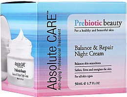 Балансувальний і відновлювальний нічний крем для обличчя - Absolute Care Prebiotic Beauty Balance&Repair Night Cream — фото N1