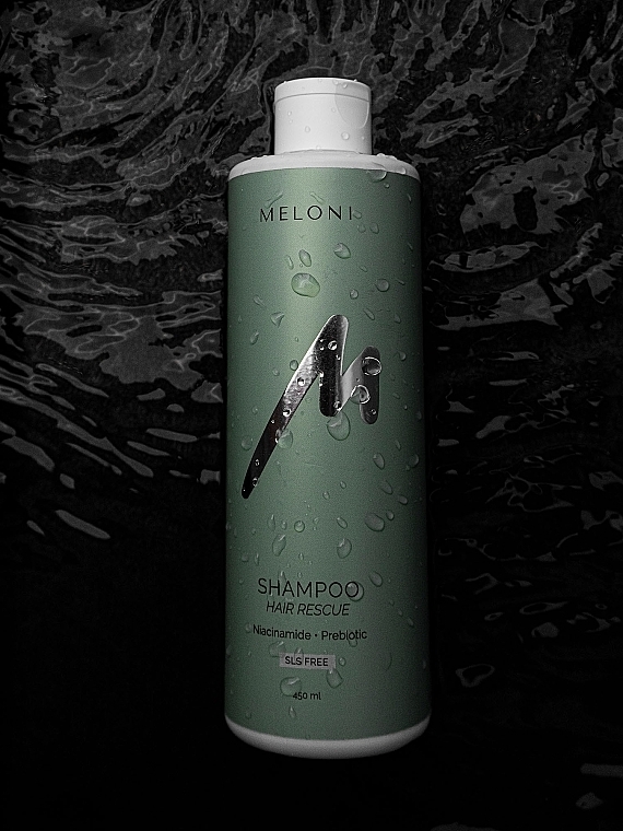 Зміцнювальний безсульфатний шампунь проти випадіння з ніацинамідом та пребіотиком - Meloni Hair Rescue Shampoo — фото N4