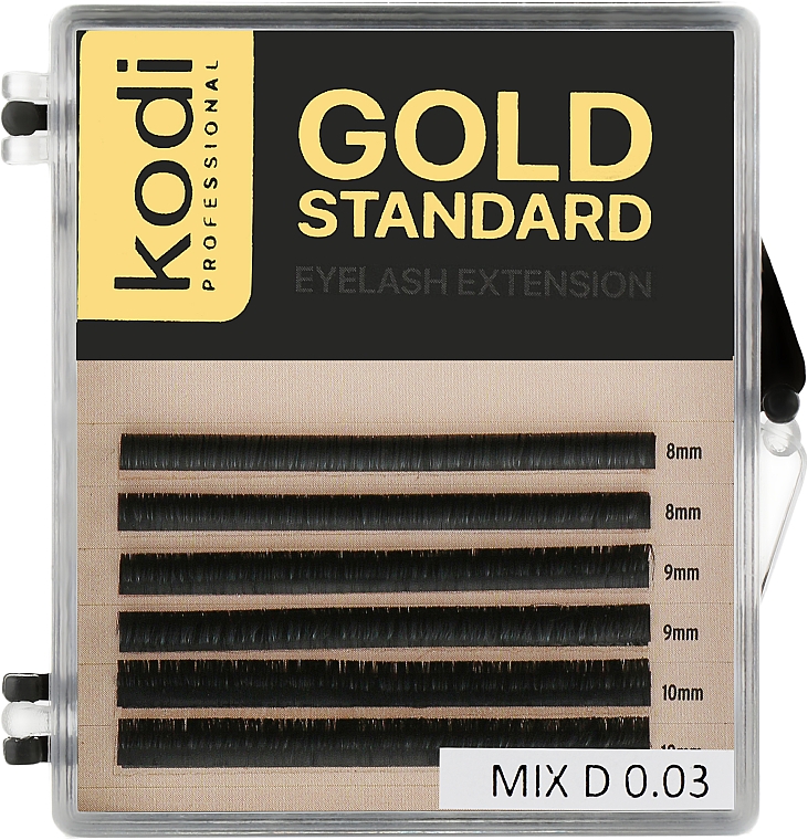 Накладные ресницы Gold Standart D 0.03 (6 рядов: 8-2/ 9-2 /10-2) - Kodi Professional — фото N1