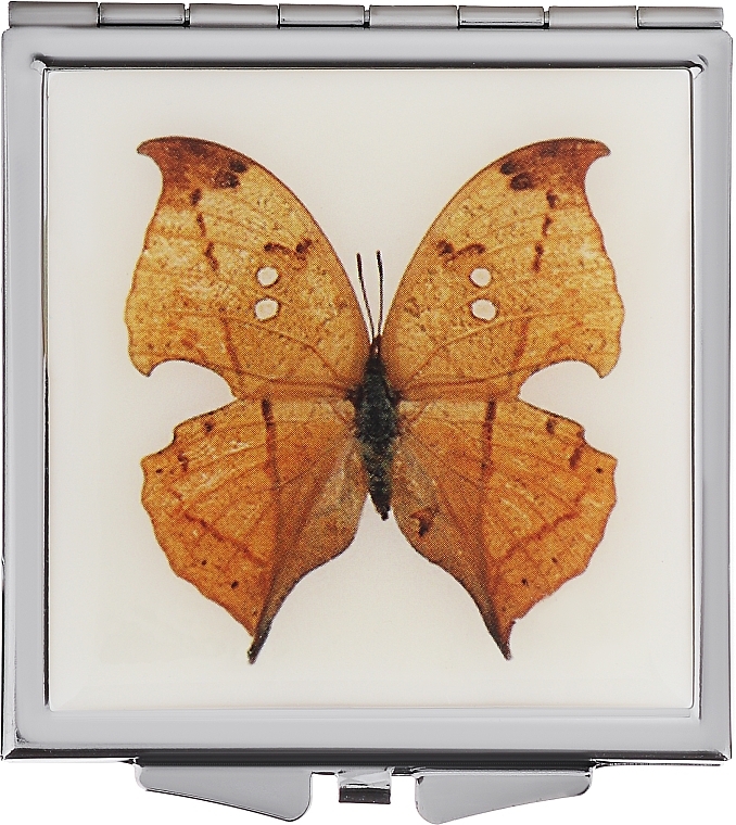 Зеркальце косметическое, "Бабочки" 85420, светло-коричневое - Top Choice — фото N1