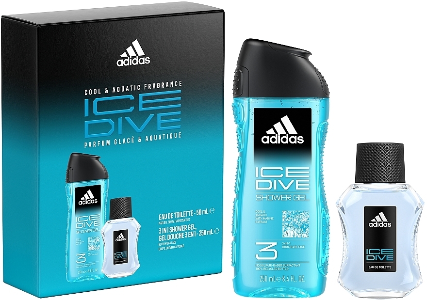 УЦЕНКА Adidas Ice Dive - Набор (edt/50ml + sh/gel/250ml) * — фото N1