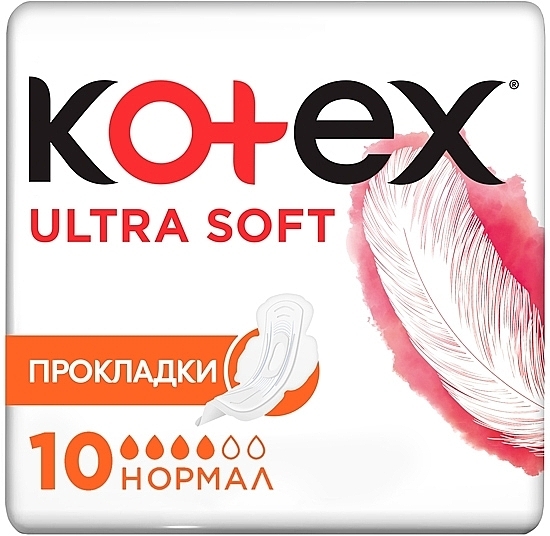 Гигиенические прокладки, 10шт - Kotex Ultra Dry&Soft Normal — фото N1