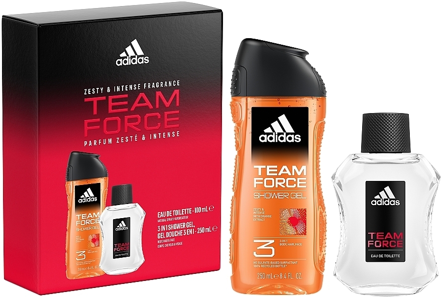 Adidas Team Force - Набор (edt/100ml + s/g/250ml)