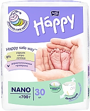 Детские подгузники "Happy" Nano (до 700 г, 30 шт) - Bella Baby — фото N1