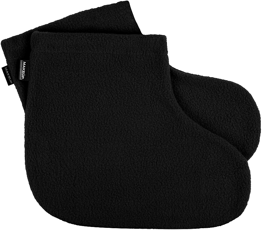 Шкарпетки косметичні для парафінотерапії, чорні "Luxe Spa" - MAKEUP Thick Paraffin Wax Booties Therapy Spa Black