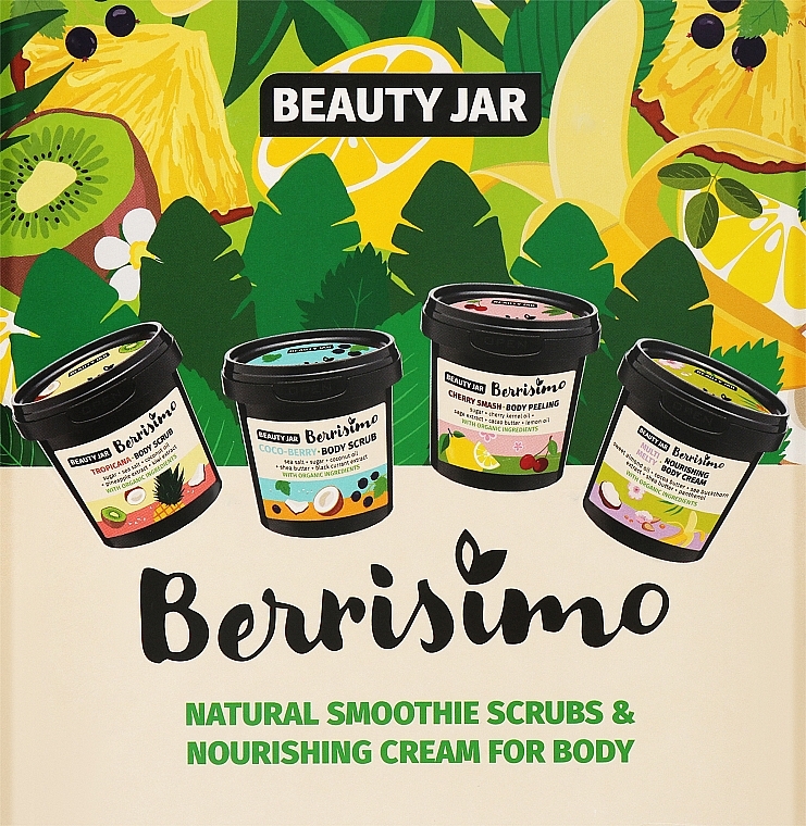 Набор - Beauty Jar Berrisimo Nourishing Body Gift Set (b/scrub/200g + b/peel/180g + b/scrub/190gl + b/cr/155ml) — фото N1