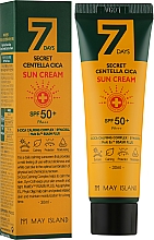 Сонцезахисний крем для обличчя з центелою - May Island 7 Days Secret Centella Cica Sun Cream SPF 50 — фото N1