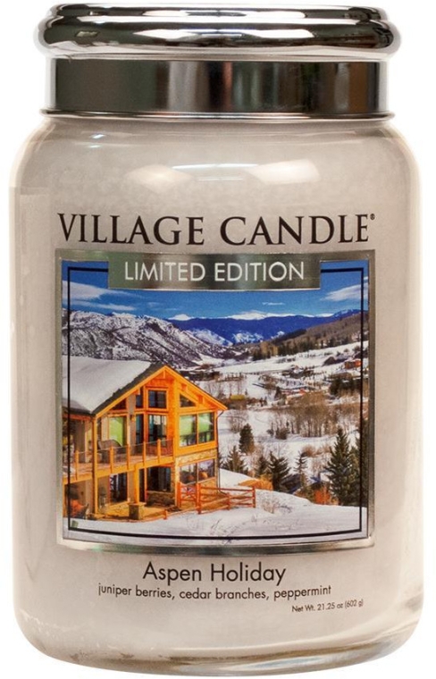 Ароматическая свеча в банке - Village Candle Aspen Holiday Glass Jar — фото N1