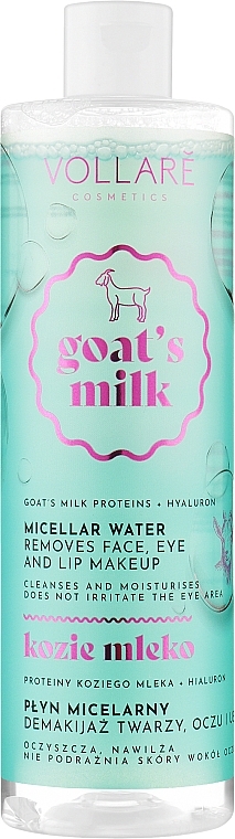 Зволожувальна міцелярна рідина - Vollare Goat's Milk Micellar Water Hydra Hyaluron — фото N1