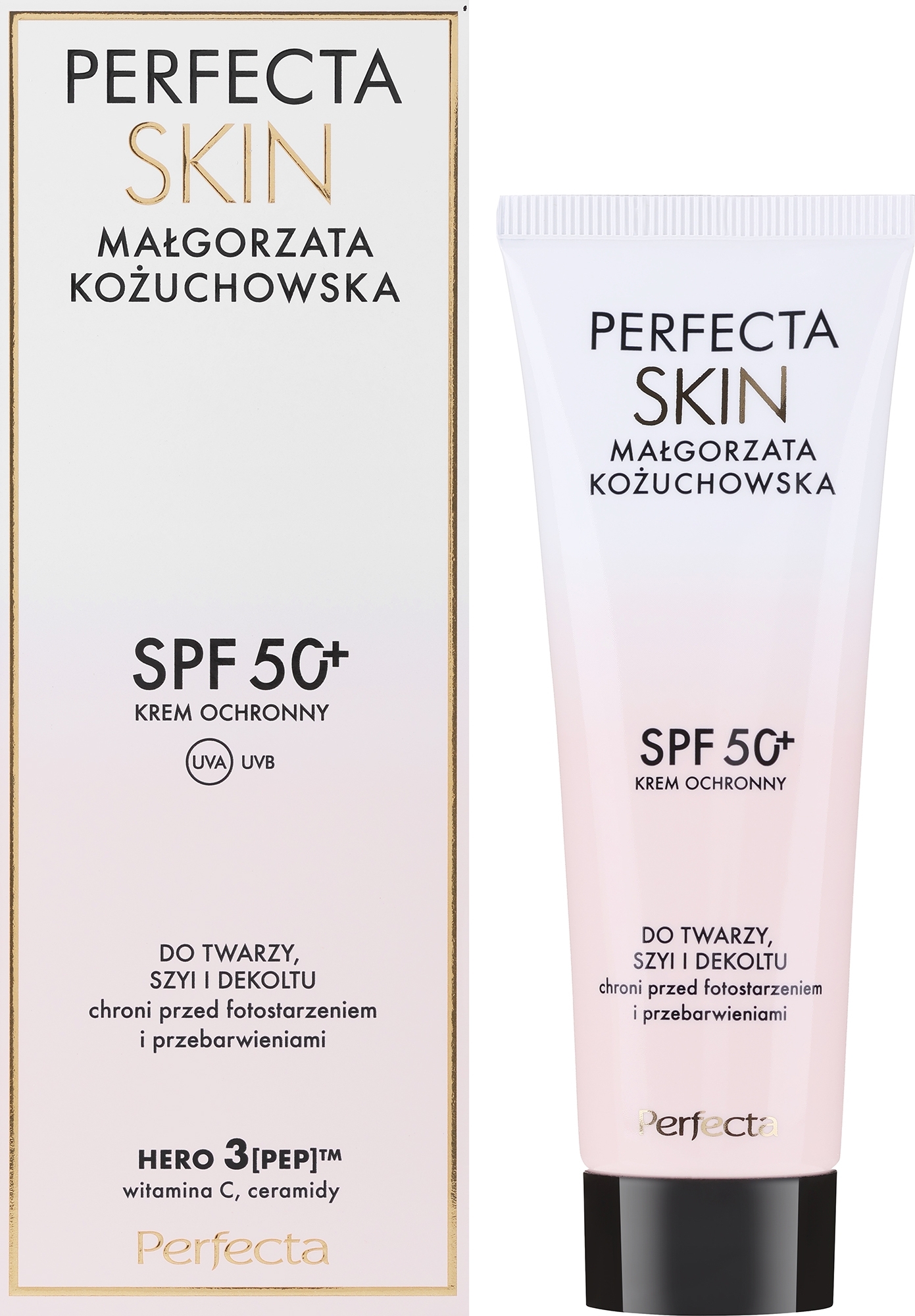 Захисний крем для обличчя, шиї та зони декольте SPF50+ - Perfecta Skin — фото 40ml