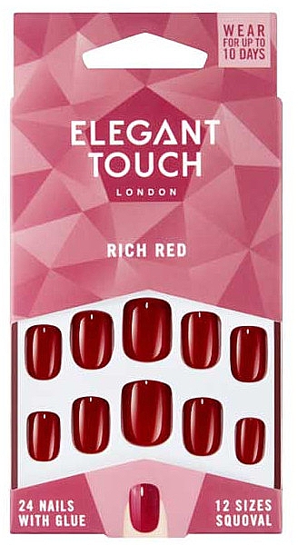 Накладные ногти - Elegant Touch Rich Red False Nails — фото N1