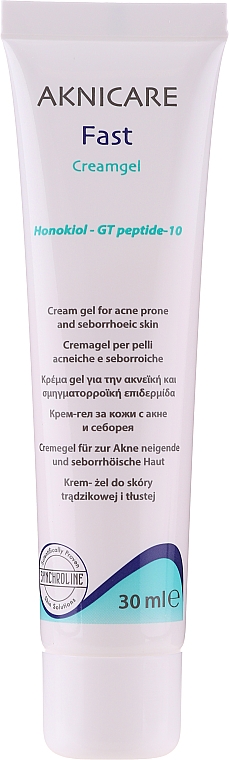 Гель-крем для шкіри, схильної до себореї та вугрової висипки - Synchroline Aknicare Fast Cream Gel — фото N1