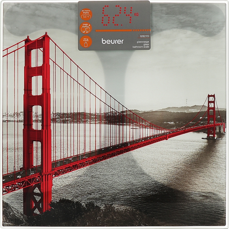 Цифровые стеклянные весы "Сан Франциско" - Beurer GS 215 San Francisco Simple Digital Glass Scale — фото N1
