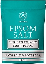 Сіль англійська для ванн з ефірною олією м'яти перцевої - Aromatika Epsom Salt With Pepper Mint Essential Oil Bath Salt & Foot Soak — фото N1