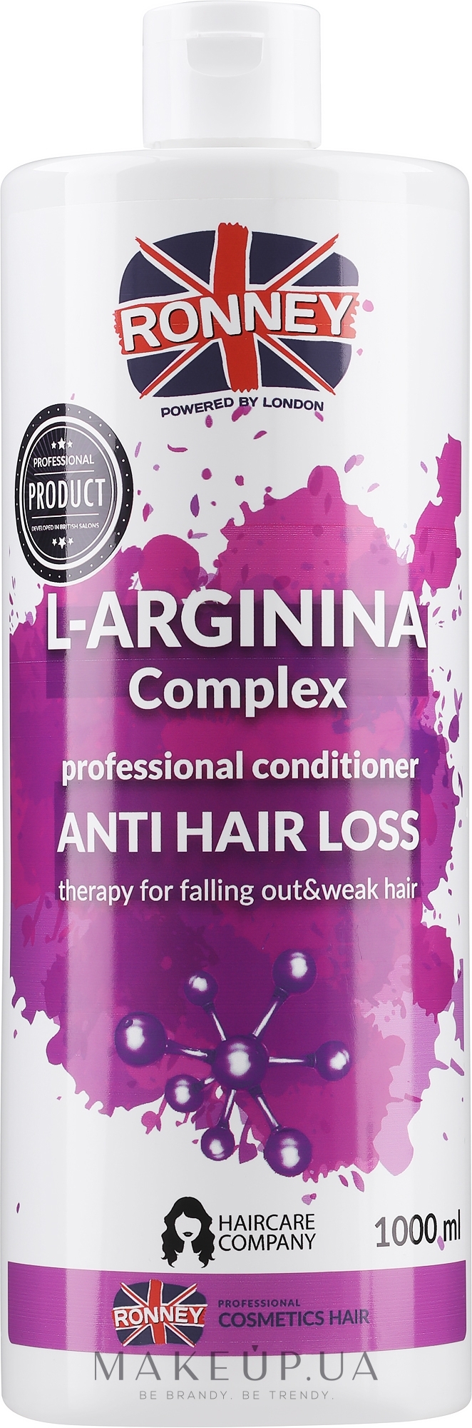 Кондиціонер для ослабленого волосся - Ronney Professional L-arginina Complex Anti Hair Loss Therapy Conditioner — фото 1000ml