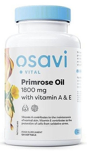 Капсулы "Масло примулы с витаминами А и Е" - Osavi Primrose Oil With Vitamin A & E — фото N1