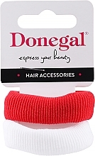 Резинки для волосся, FA-5642, червона + біла - Donegal — фото N1