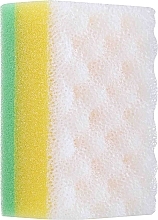 Парфумерія, косметика Прямокутна губка для ванни, зелено-жовто-біла - Ewimark
