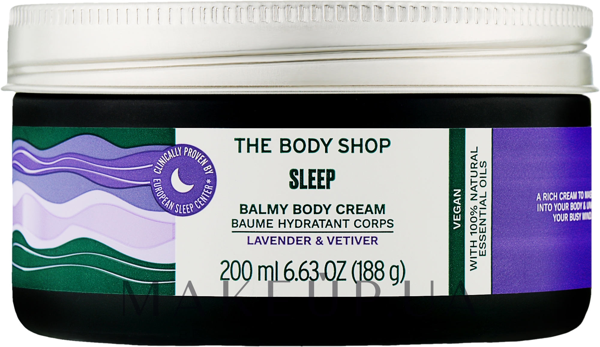 Крем-бальзам для тіла "Лаванда та ветівер". Спокійний сон - The Body Shop Sleep Balmy Body Cream — фото 200ml