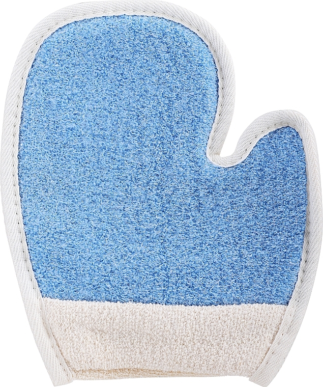 Масажна рукавичка з великим пальцем, з бавовни, блакитна - RedRings Cotton Mittenwith Terry Thumb — фото N1
