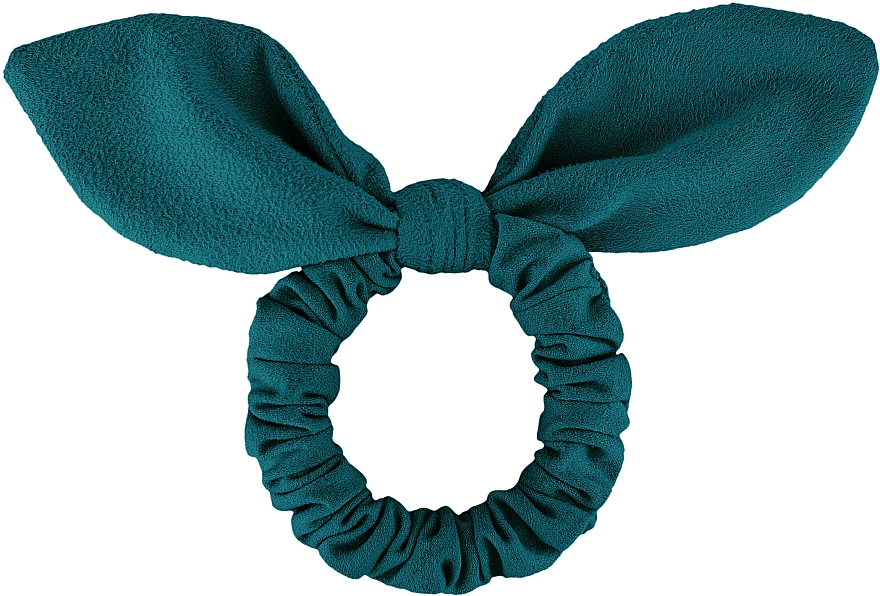 Резинка для волосся замшева з вушками, смарагд "Bunny" - MAKEUP Bunny Ear Soft Suede Hair Tie Emerald — фото N1