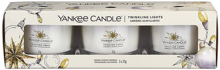 Ароматическая мини-свеча в стакане - Yankee Candle Twinkling Lights Filled Votive — фото N1