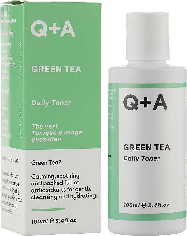 Тонер для обличчя із зеленим чаєм - Q + A Green Tea Daily Toner