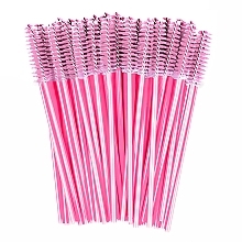 Щіточка для вій і брів, світло-рожева з рожевою ручкою - Clavier — фото N1