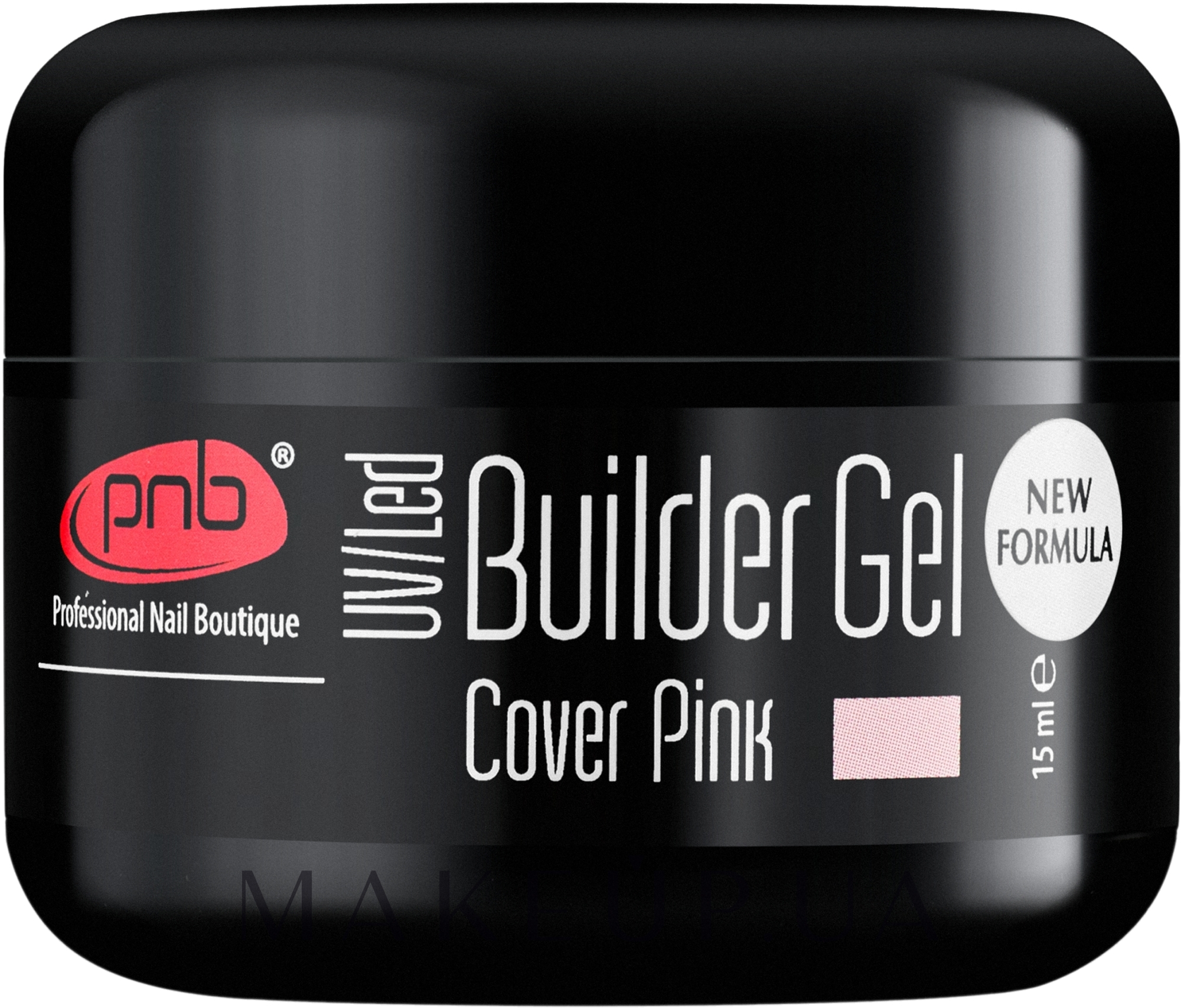 Моделирующий гель камуфлирующий розовый - PNB UV/LED Builder Gel Cover Pink — фото 15ml
