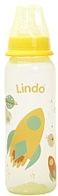 Пляшка кольорова із силіконовою соскою, 250 мл, жовта - Lindo Li 138 — фото N1