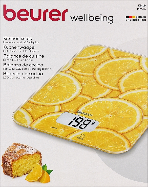 Весы кухонные KS 19, лимон - Beurer KS 19 Lemon — фото N1