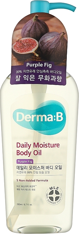 Олія для тіла - Derma:B Daily Moisture Body Oil Purple Fig — фото N1