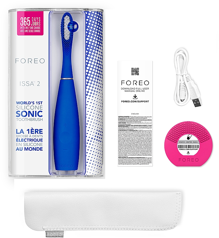 Электрическая зубная щетка FOREO ISSA 2, Cobalt Blue - Foreo ISSA 2 Electric Sonic Toothbrush, Cobalt Blue — фото N3