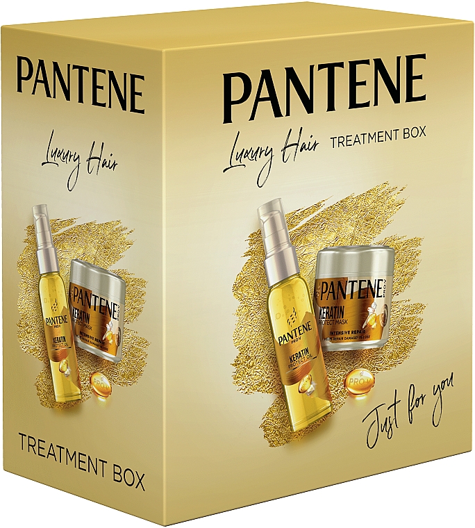 Набор - Pantene Pro-V Luxury Hair Treatment Box (h/oil/100ml + h/mask/300ml) — фото N2