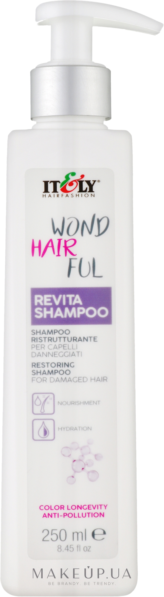 Відновлювальний шампунь для волосся - Itely Hairfashion WondHairFul Revita Shampoo — фото 250ml