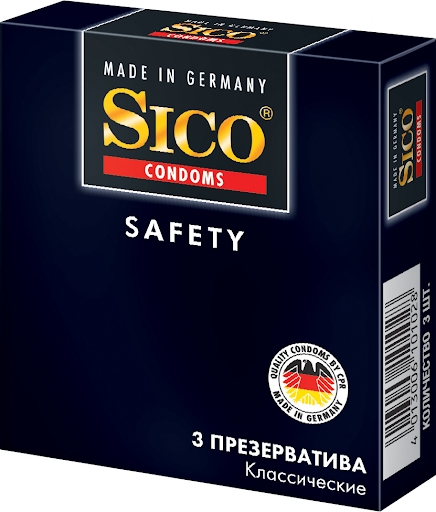 Презервативы "Safety", классические, 3шт - Sico