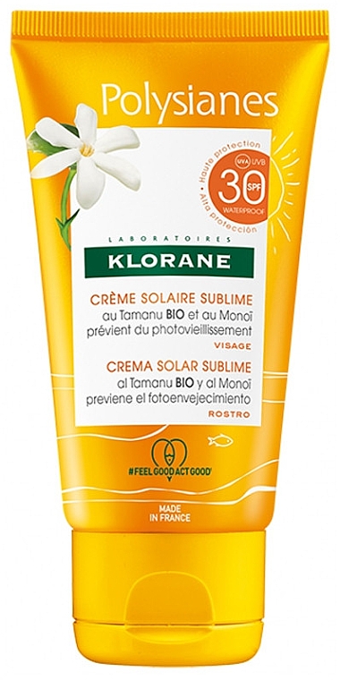 Сонцезахисний крем SPF30 - Klorane Polysianes Sublime Sunscreen Tamanu and Monoi — фото N1