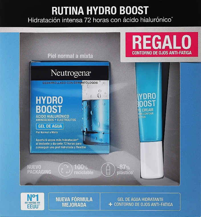 Набір - Neutrogena Hydro Boost Normal To Oily Skin (f/gel/50ml + eye/gel/cr/15ml) — фото N1