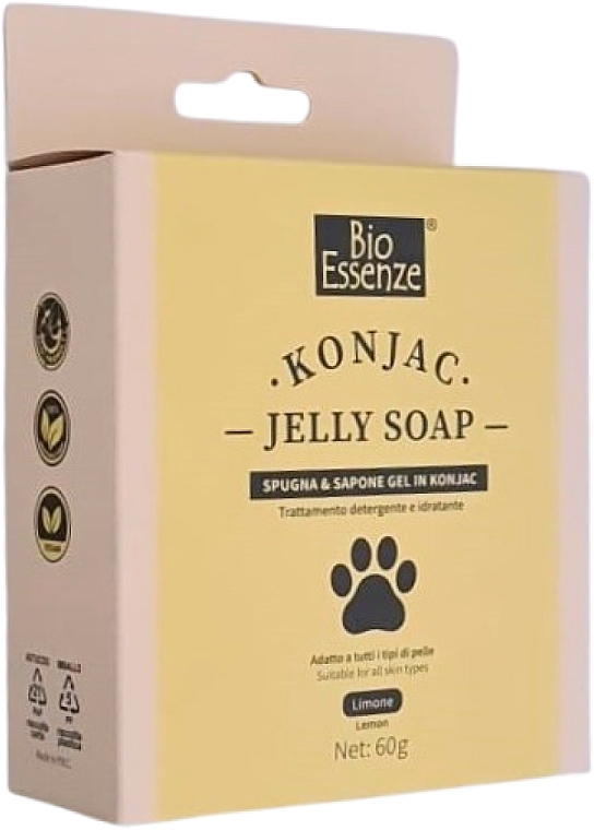 Набір - Bio Essenze Jelly Soap Limone (sponge/1pcs + soap/60g) — фото N1