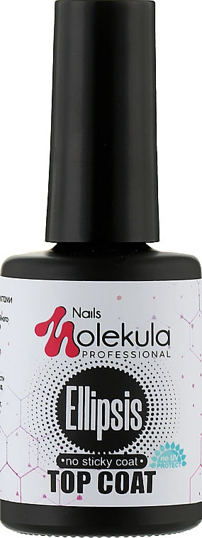 Фінішне покриття, з крихтою, без липкого шару - Nails Molekula Top Ellipsis No Sticky — фото N1